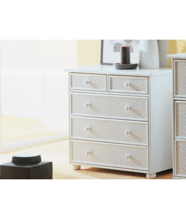 Commode Getafe en rotin haut de gamme, meuble pour la chambre à coucher. Le Monde du Lit