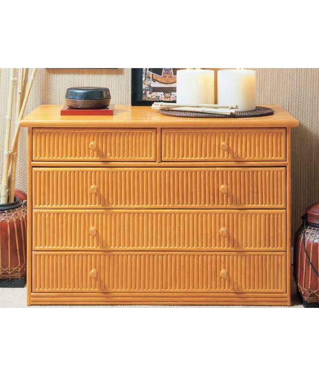 Commode Zamora en rotin haut de gamme, meuble pour la chambre à coucher. Le Monde du Lit