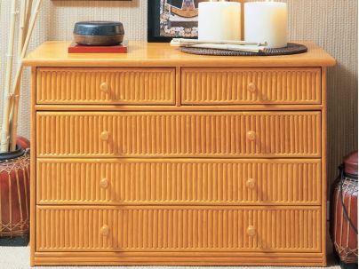 Commode Zamora en rotin haut de gamme, meuble pour la chambre à coucher. Le Monde du Lit