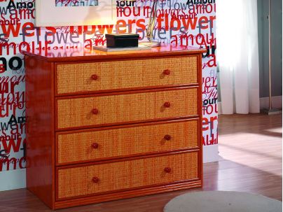 Commode Ceuta en rotin haut de gamme, meuble pour la chambre à coucher. Le Monde du Lit