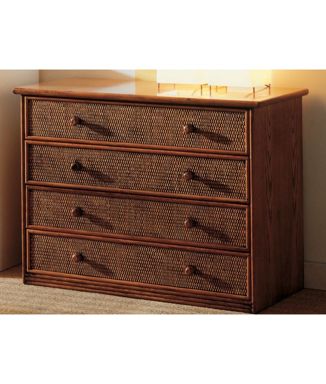 Commode Ceuta en rotin haut de gamme, meuble pour la chambre à coucher. Le Monde du Lit