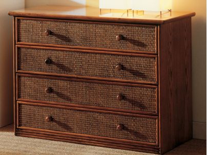 Commode Ceuta en rotin haut de gamme, meuble pour la chambre à coucher. Le Monde du Lit