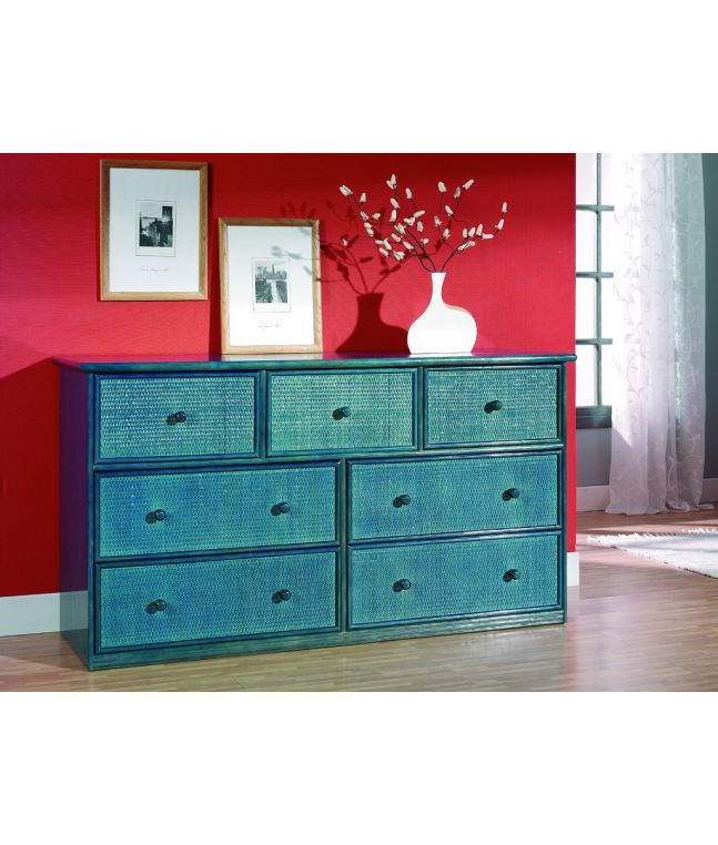 Commode Trujillo en rotin haut de gamme, meuble pour la chambre à coucher. Le Monde du Lit