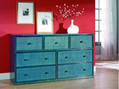 Commode Trujillo en rotin haut de gamme, meuble pour la chambre à coucher. Le Monde du Lit