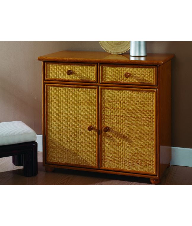 Commode Mérida en rotin haut de gamme. Fabrication artisanale.