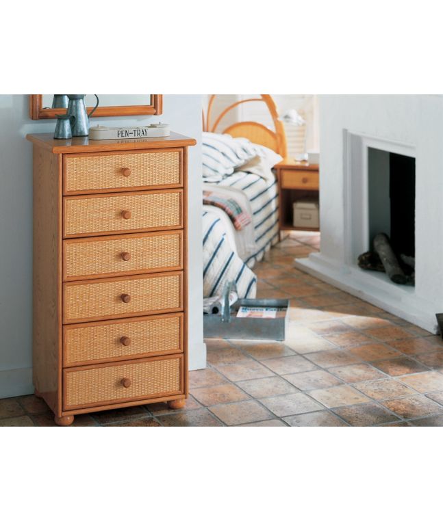 Chiffonnier Jaén en rotin haut de gamme, meuble pour la chambre à coucher. Le Monde du Lit