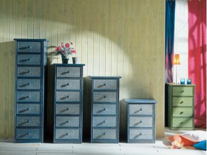 Chiffonnier Léon en rotin haut de gamme, meuble pour la chambre à coucher. Le Monde du Lit