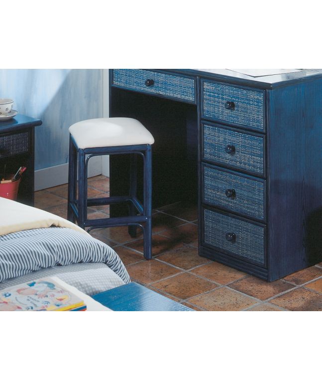 Tabouret Caceres en rotin haut de gamme, meuble pour la chambre