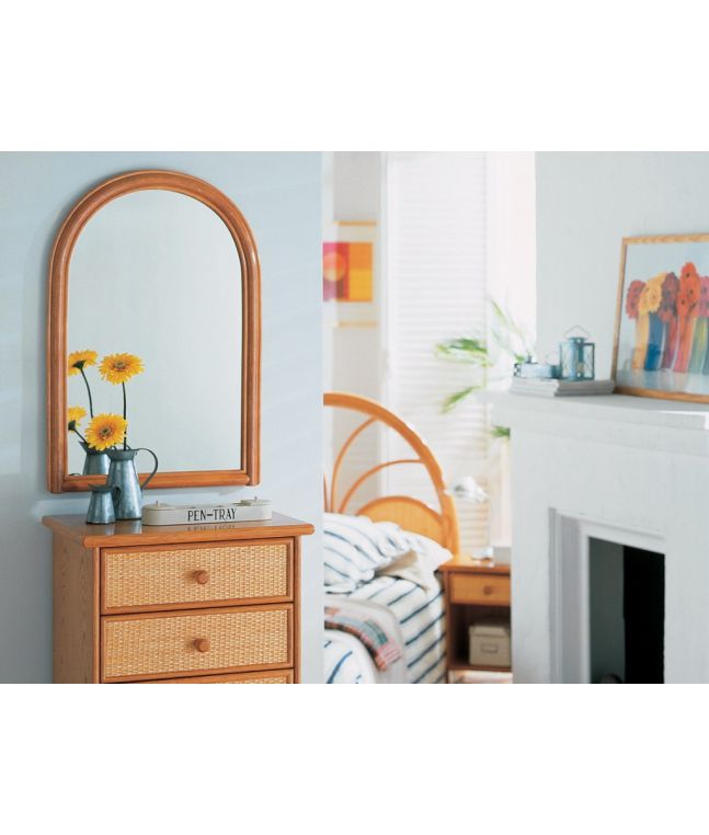 Miroir Jaén en rotin haut de gamme, meuble pour la chambre à coucher. Le Monde du Lit
