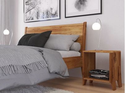 Chevet Jasmin 2 en chêne massif naturel haut de gamme | Le Monde du Lit