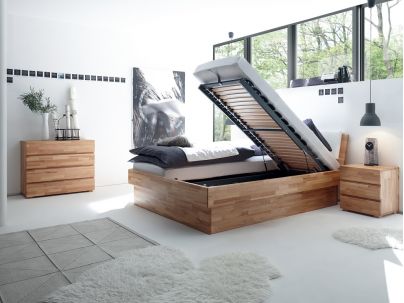 Lit Practico Wood en hêtre massif, Hasena fabricant Suisse. Meuble pour la chambre