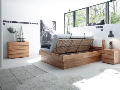 Lit Practico Wood en hêtre massif, Hasena fabricant Suisse. Meuble pour la chambre