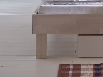 Lit Duetto en hêtre massif, Hasena fabricant Suisse. Meuble en bois massif pour la chambre