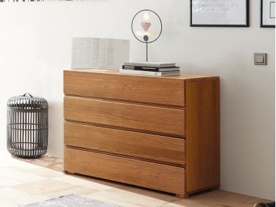 Commode Lovara en Chêne massif Brandy | Collection Woodline | Le Monde du Lit