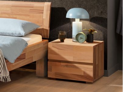 Chevet Mila en hêtre massif de fabrication Suisse. Meuble pour la chambre. Le Monde du Lit