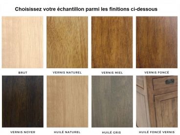 Echantillons teintes meubles en Hévéa