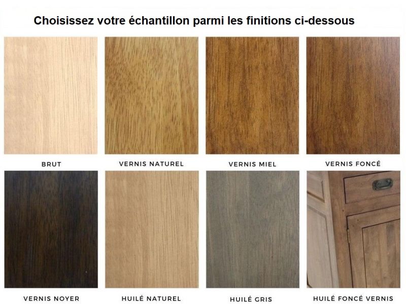 Echantillons teintes meubles en Hévéa