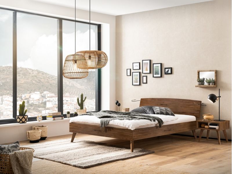 HASENA - Lit Sambuco en Noyer massif