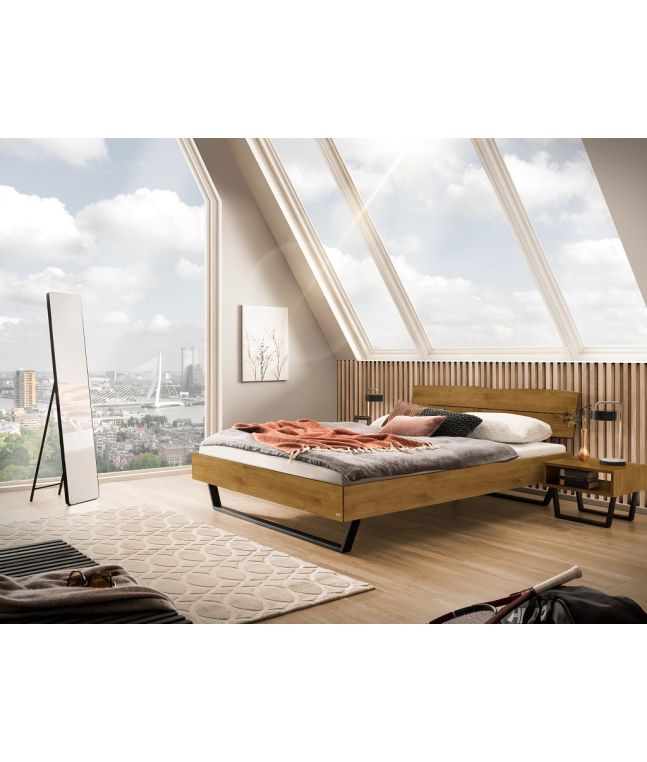 HASENA - Lit Arezzo en Chêne noueux naturel massif