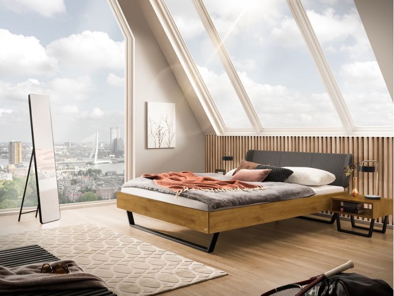 HASENA - Lit Adriano en Chêne noueux naturel massif