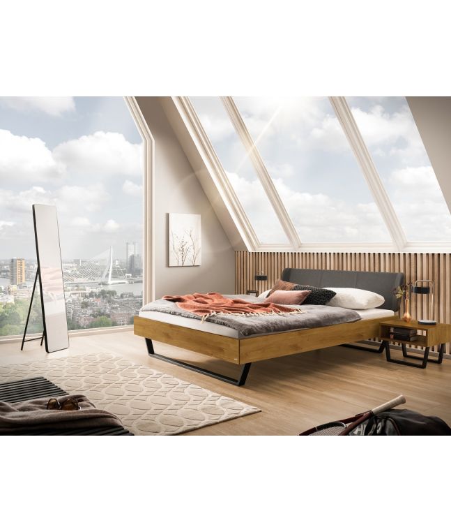 HASENA - Lit Adriano en Chêne noueux naturel massif