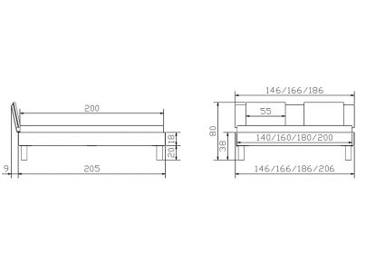 Lit Piemonte en hêtre massif | Le Monde du Lit