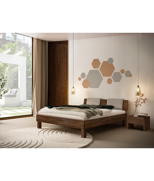 HASENA - Lit Piemonte en Noyer massif