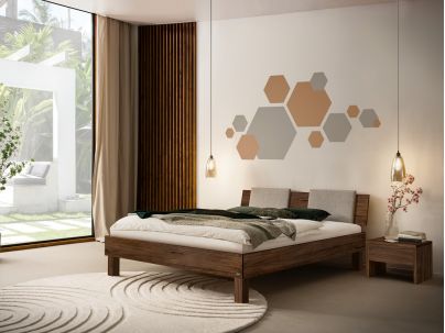 HASENA - Lit Piemonte en Noyer massif