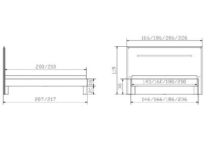 Lit Chiara en noyer massif | Le Monde du Lit