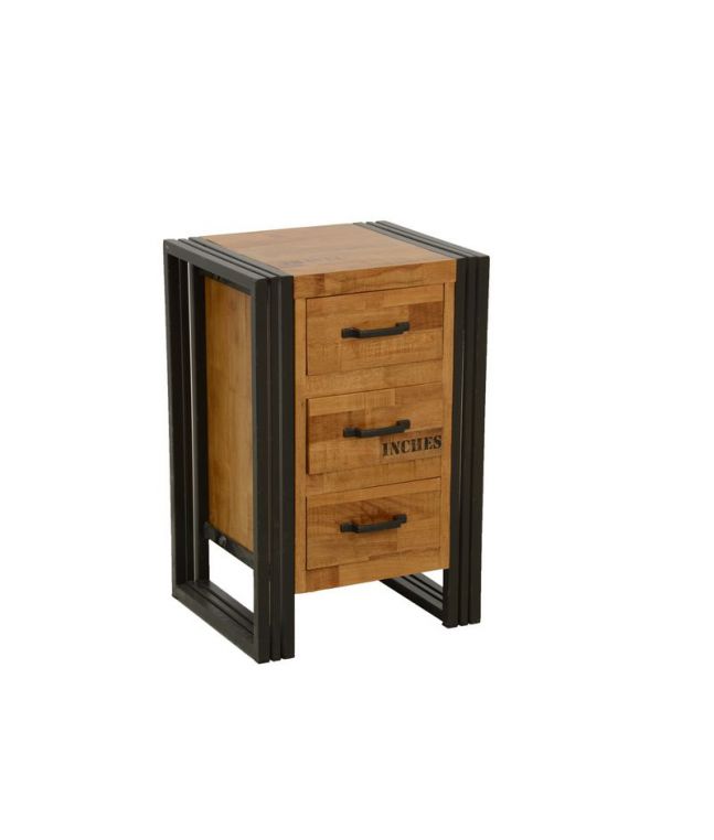 Chevet Industria en hévéa massif de qualité. Fabrication artisanale.