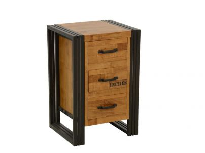 Chevet Industria en hévéa massif de qualité. Fabrication artisanale.