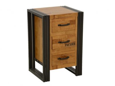 Chevet Industria en hévéa massif de qualité. Fabrication artisanale.