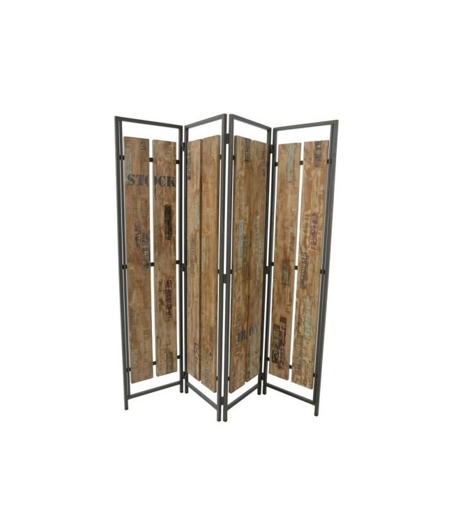 Paravent Industry en hevea massif recyclé. Meuble de qualité.
