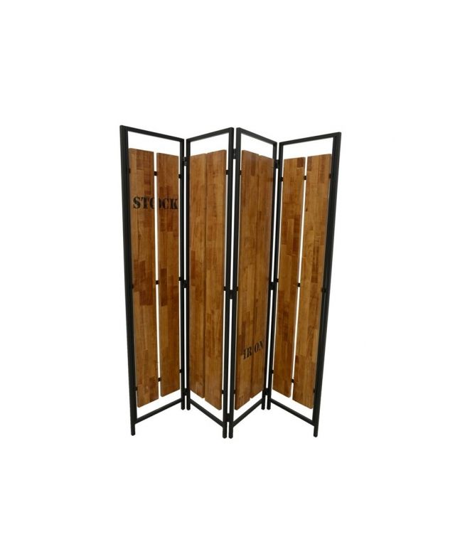 Paravent Industria en hevea 100% massif recyclé. Meuble de qualité.