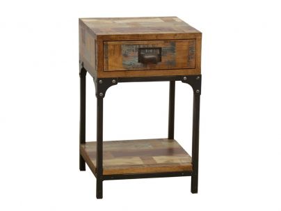 Chevet Factory en hévéa 100% massif recyclé. Meuble de qualité.