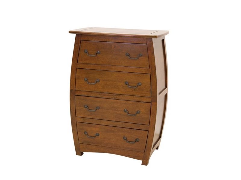 Satun2 en hevea massif, 4 tiroirs - Commode en bois - Meuble de chambre - Le Monde du Lit