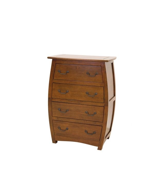 Satun2 en hevea massif, 4 tiroirs - Commode en bois - Meuble de chambre - Le Monde du Lit
