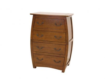 Satun2 en hevea massif, 4 tiroirs - Commode en bois - Meuble de chambre - Le Monde du Lit