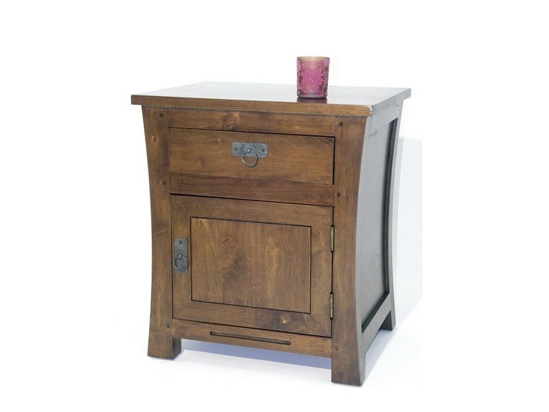 Chevet Lampang2 en hévéa massif. Meuble en bois massif pour la chambre. Le Monde du Lit