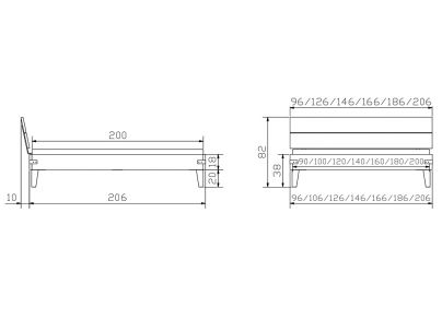 Lit Aloa en acacia vintage grey massif | Le Monde du Lit