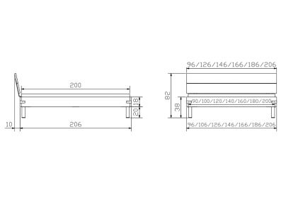 Lit Duno en acacia vintage grey massif | Le Monde du Lit