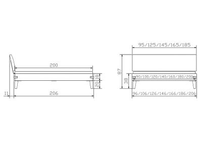 Lit Golea en acacia vintage grey massif | Le Monde du Lit