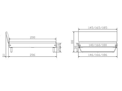 Lit Lecona en acacia vintage grey massif | Le Monde du Lit