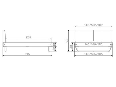 Lit Ezzino en acacia vintage grey massif | Le Monde du Lit