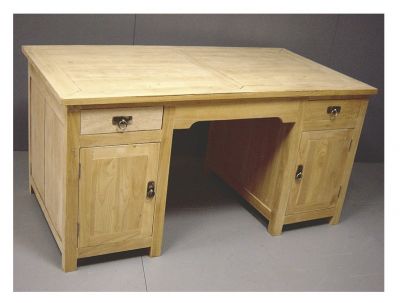 Bureau Bangkok 2 en hevea massif de qualité. Fabrication artisanale.