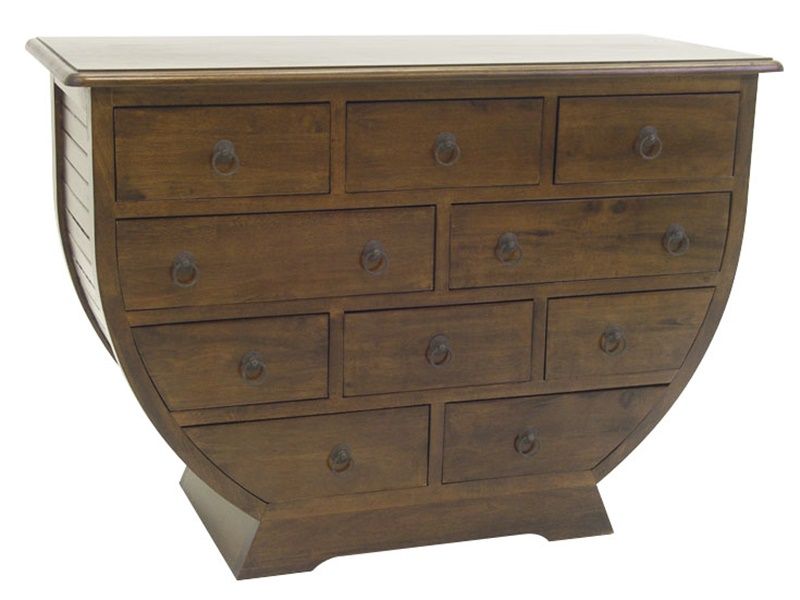 Commode en hévéa massif 1/2 lune