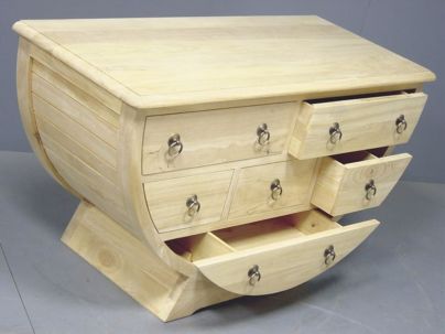 Commode Satun en hevea massif de qualité. Meuble en bois massif pour la chambre. Le Monde du Lit