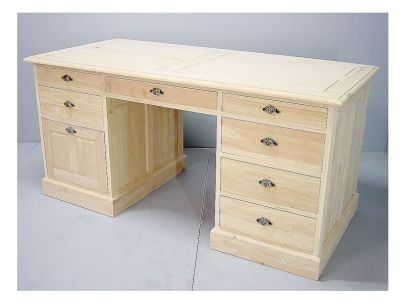 Bureau Playa en hevea massif de qualité. Fabrication artisanale.