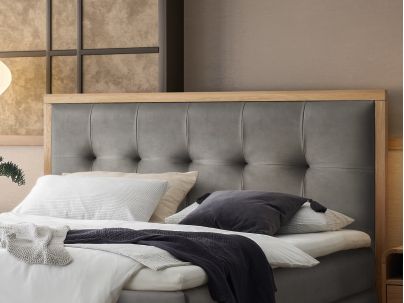 Lit Boxspring Solara en chêne massif de la marque Hasena | Le Monde du Lit