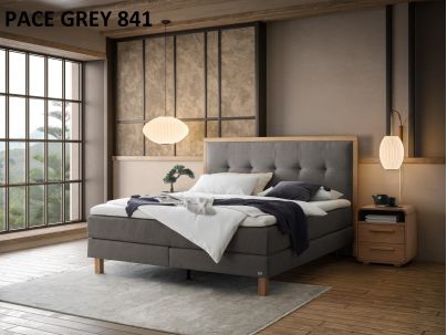 Lit Boxspring Solara en chêne massif de la marque Hasena | Le Monde du Lit